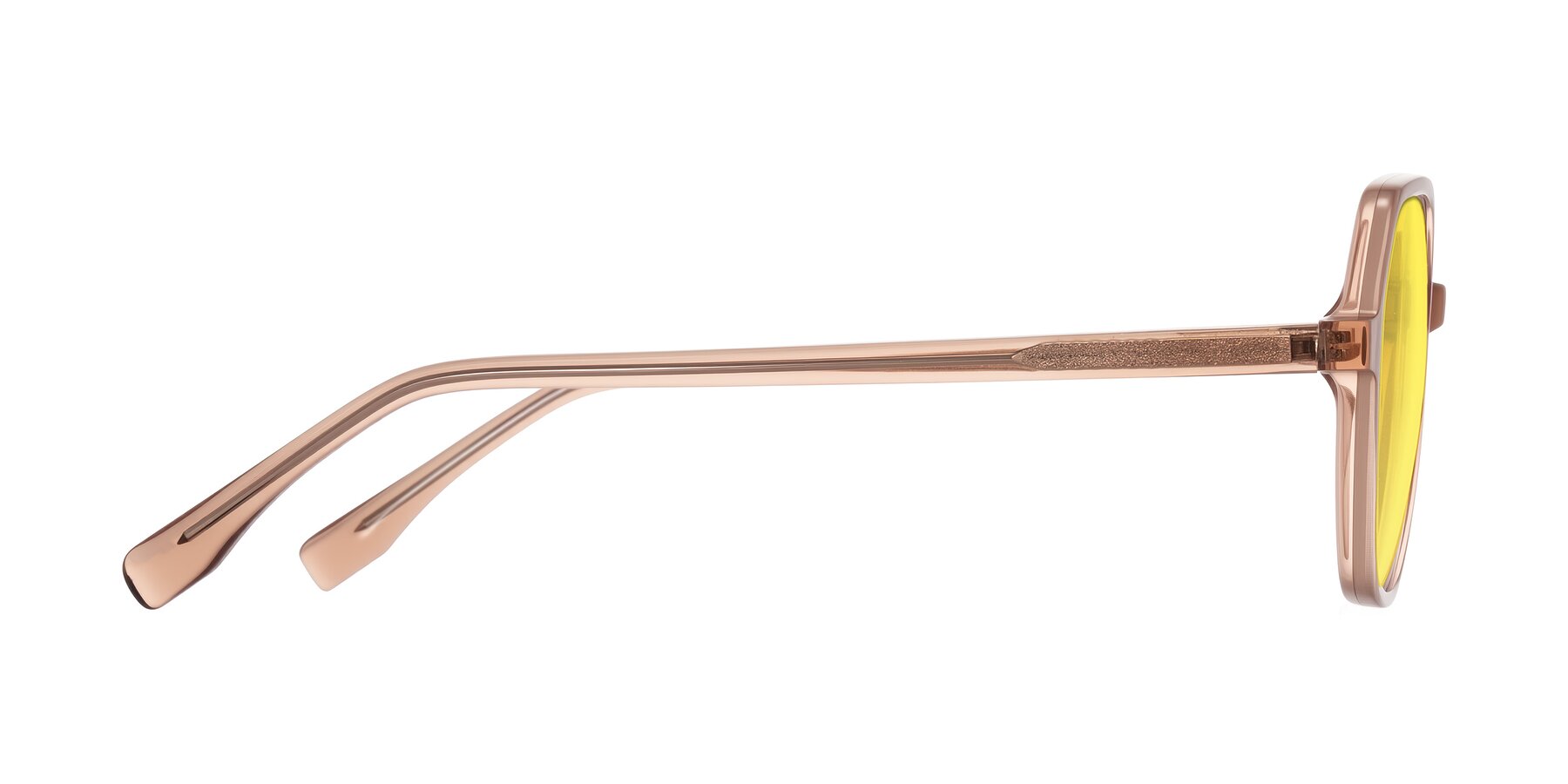Side of Avenite in Light Brown with Medium Yellow Tinted Lenses