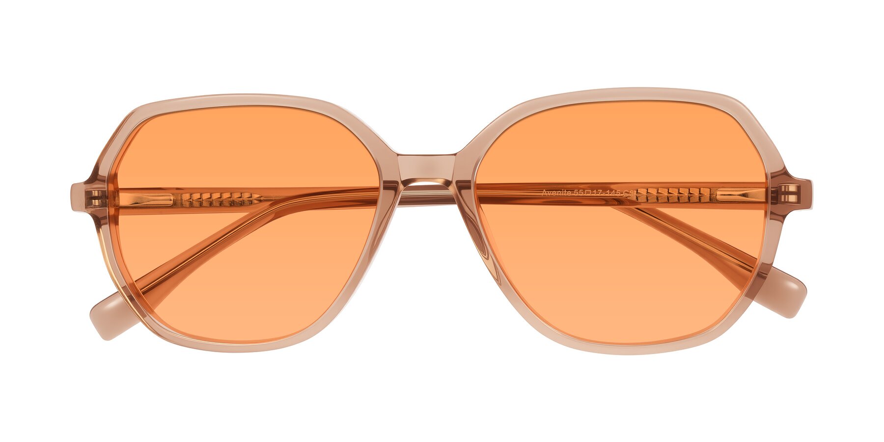 Folded Front of Avenite in Light Brown with Medium Orange Tinted Lenses