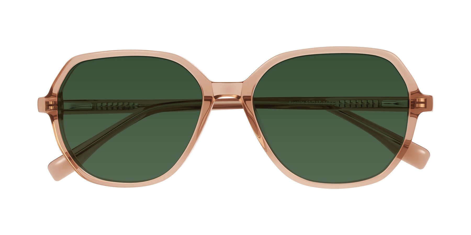 Folded Front of Avenite in Light Brown with Green Tinted Lenses