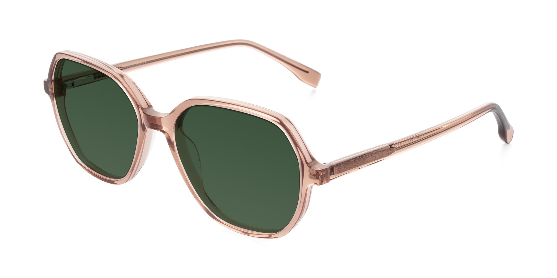 Angle of Avenite in Light Brown with Green Tinted Lenses