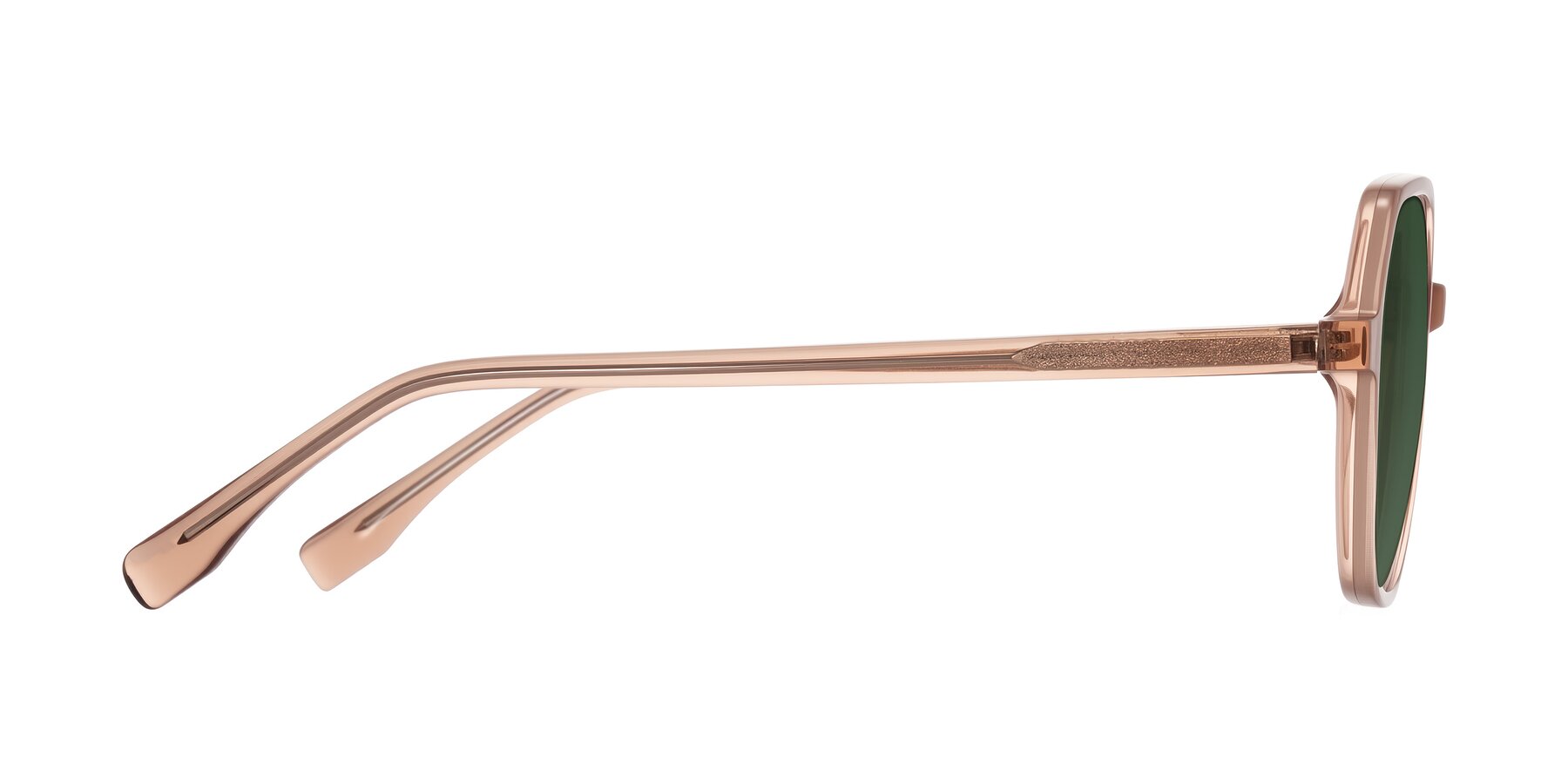 Side of Avenite in Light Brown with Green Tinted Lenses