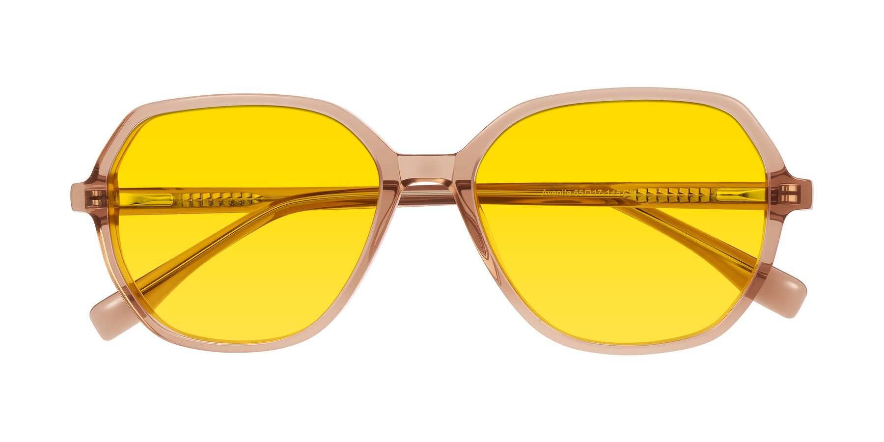 Folded Front of Avenite in Light Brown with Yellow Tinted Lenses