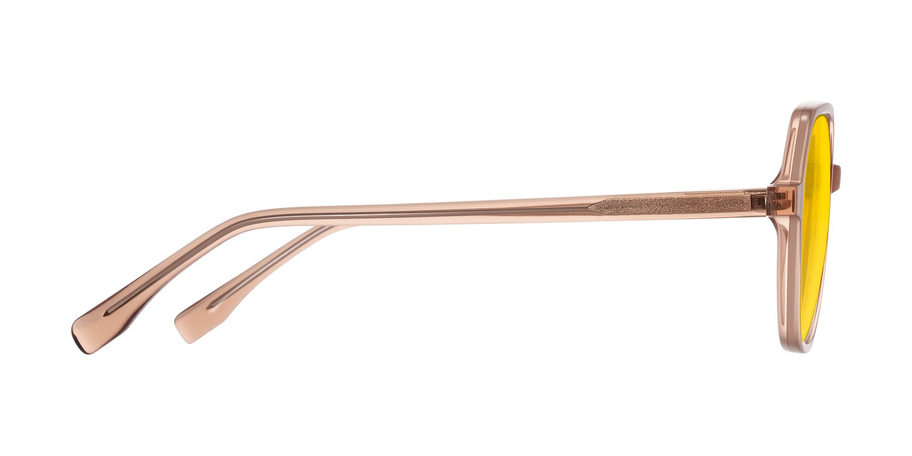 Side of Avenite in Light Brown with Yellow Tinted Lenses