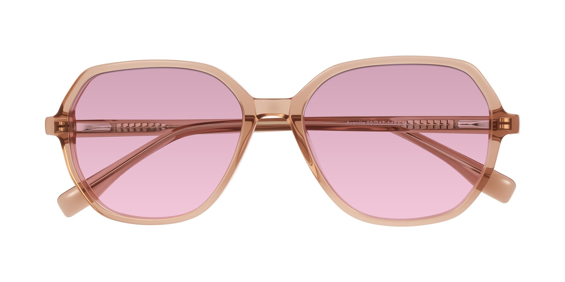 Folded Front of Avenite in Light Brown with Light Wine Tinted Lenses