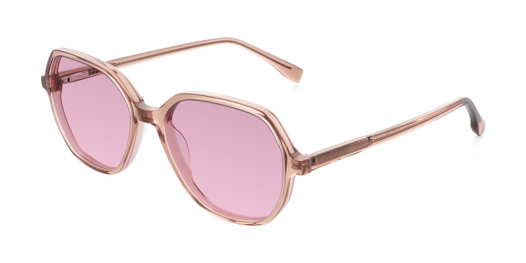 Angle of Avenite in Light Brown with Light Wine Tinted Lenses