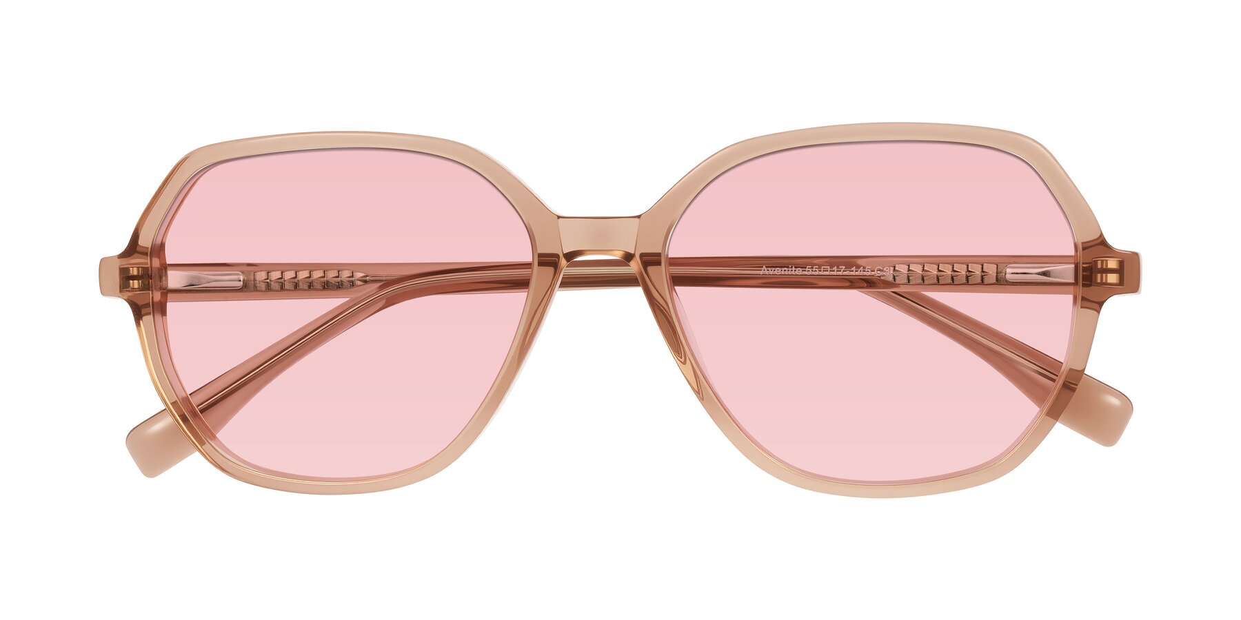 Folded Front of Avenite in Light Brown with Light Garnet Tinted Lenses