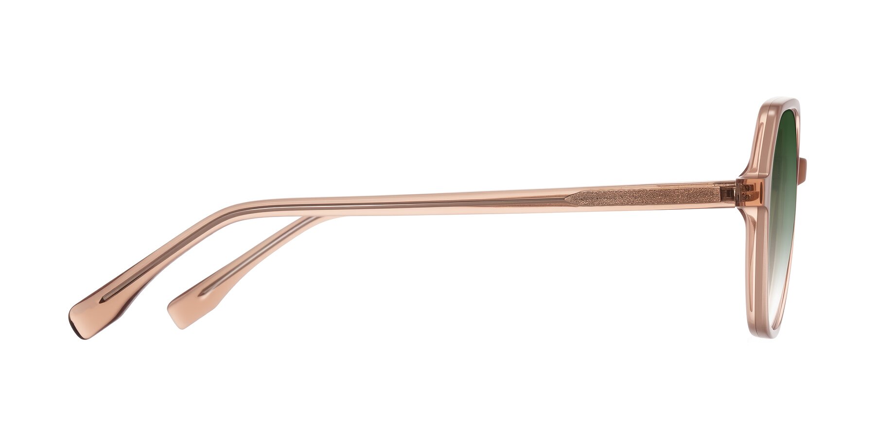 Side of Avenite in Light Brown with Green Gradient Lenses