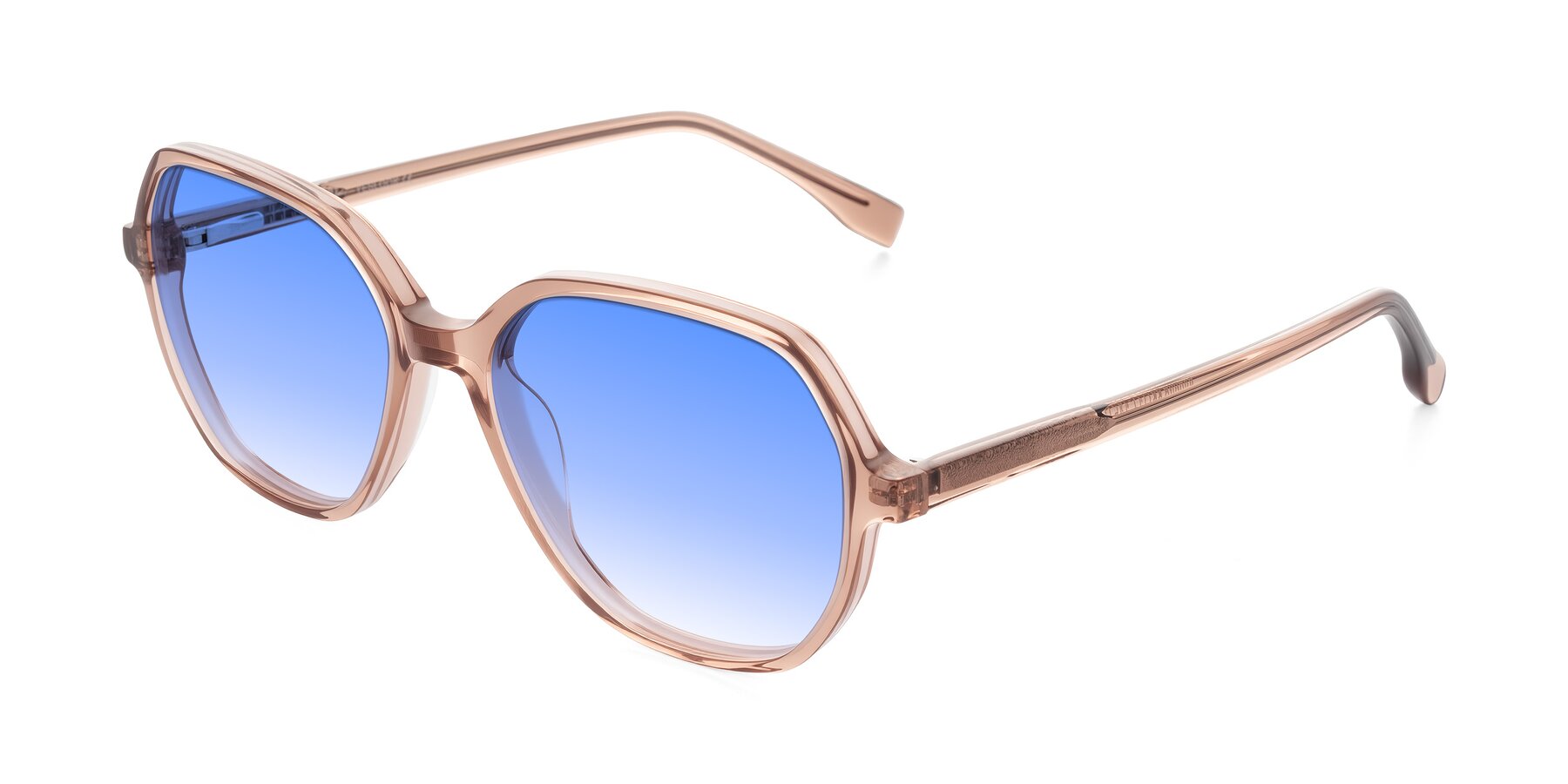 Angle of Avenite in Light Brown with Blue Gradient Lenses