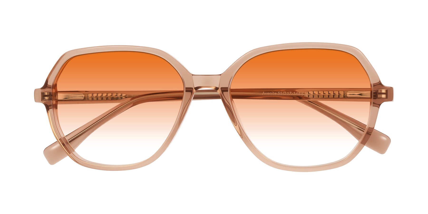 Folded Front of Avenite in Light Brown with Orange Gradient Lenses