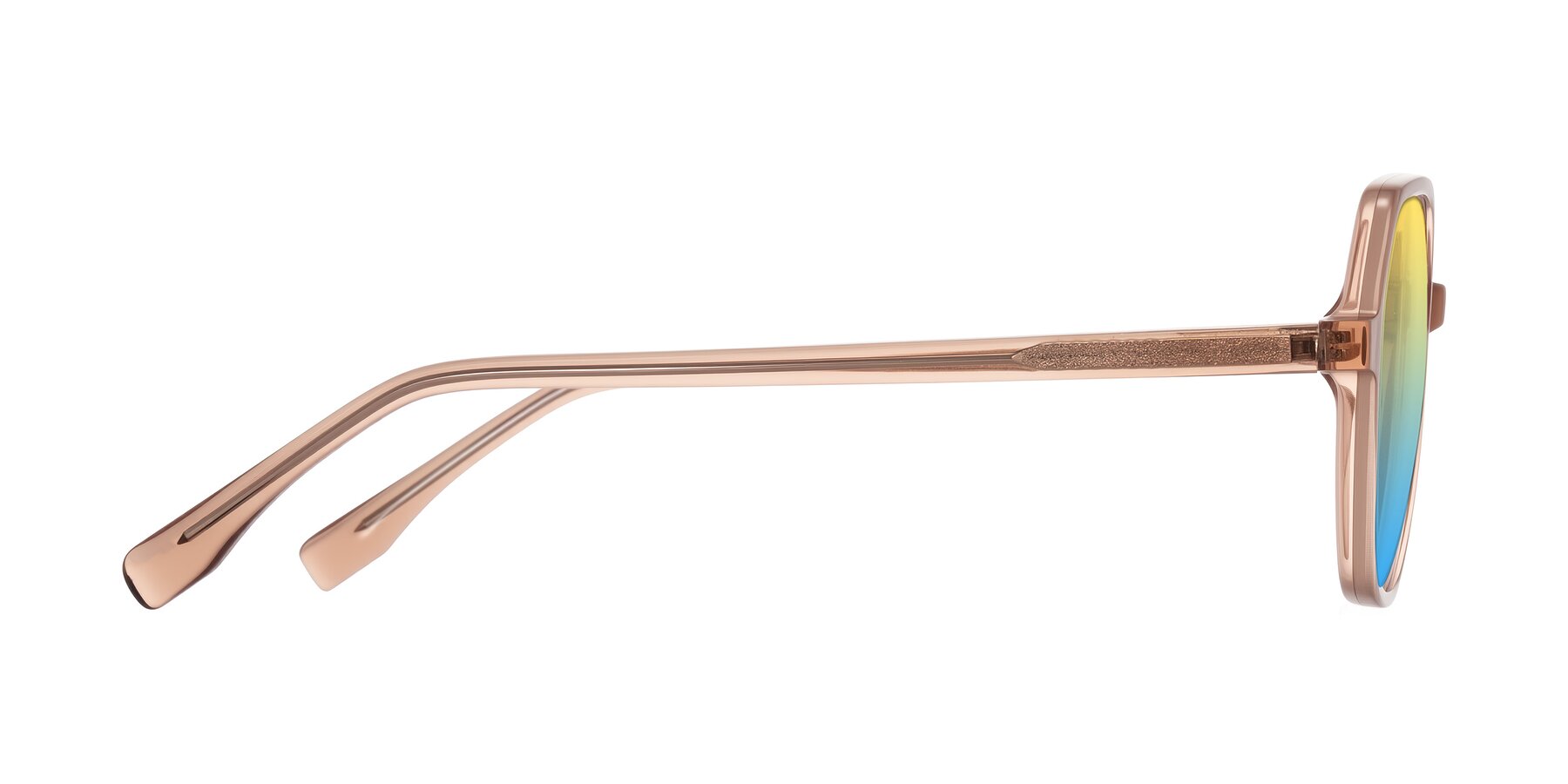 Side of Avenite in Light Brown with Yellow / Blue Gradient Lenses