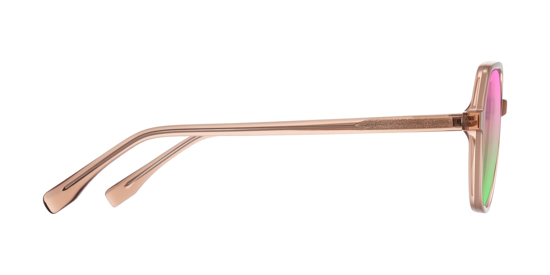 Side of Avenite in Light Brown with Pink / Green Gradient Lenses