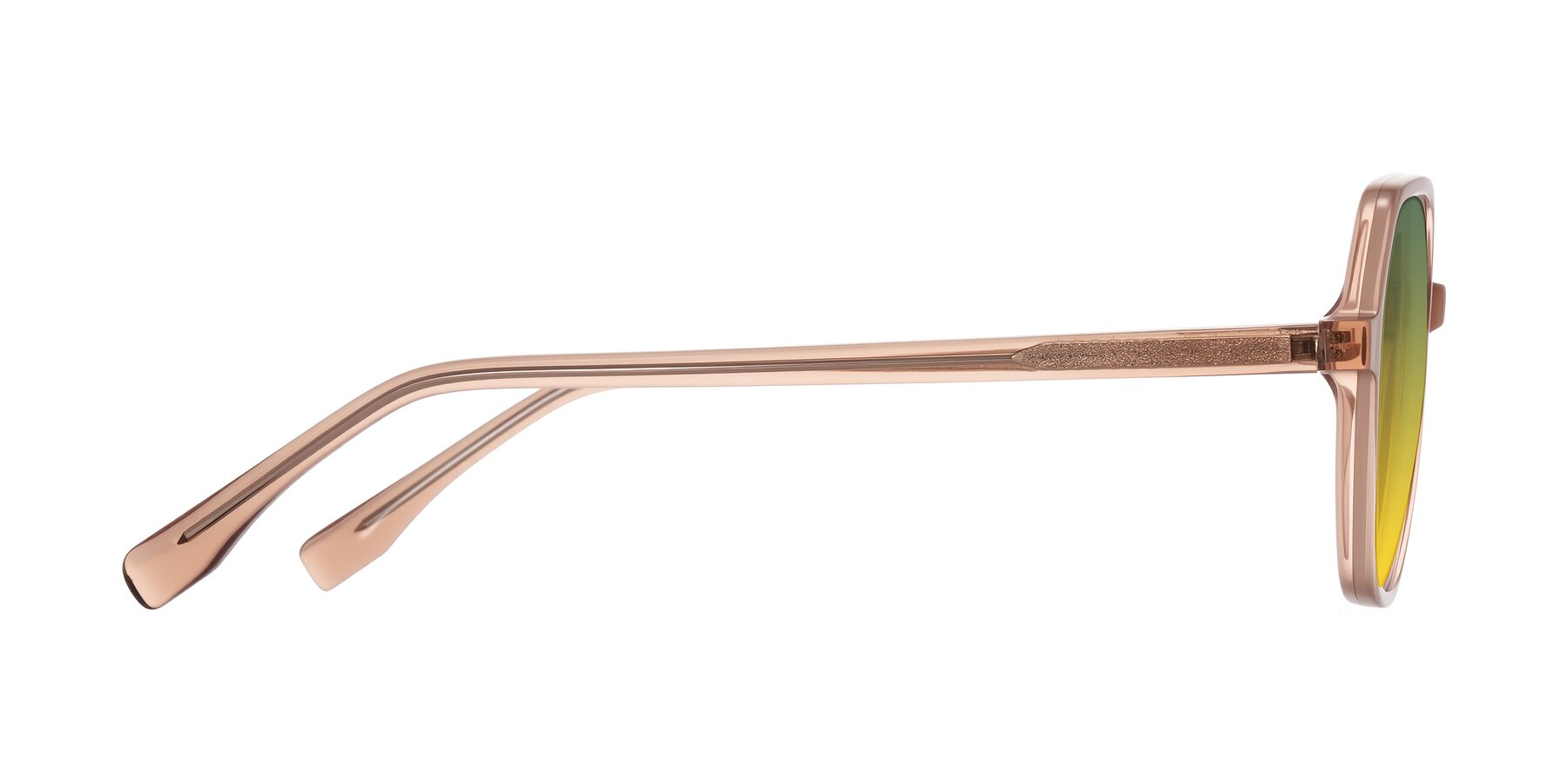 Side of Avenite in Light Brown with Green / Yellow Gradient Lenses