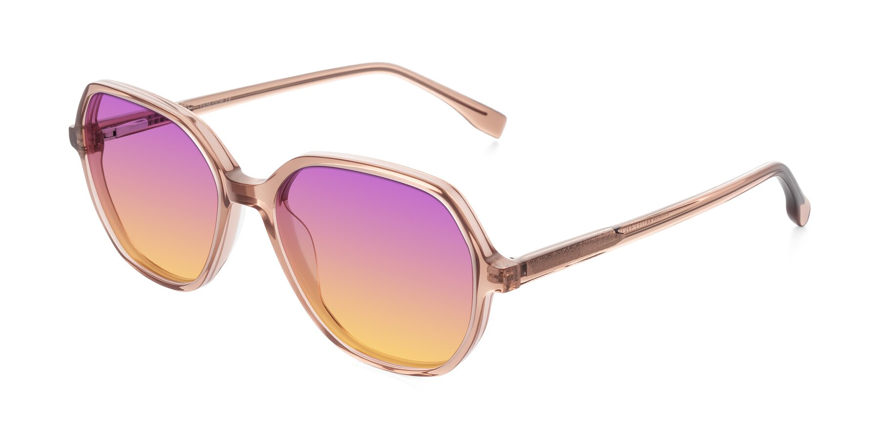 Angle of Avenite in Light Brown with Purple / Yellow Gradient Lenses