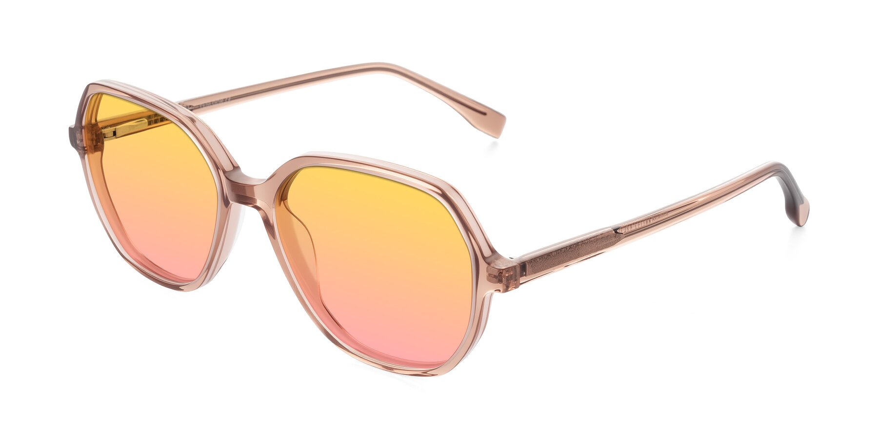 Angle of Avenite in Light Brown with Yellow / Pink Gradient Lenses