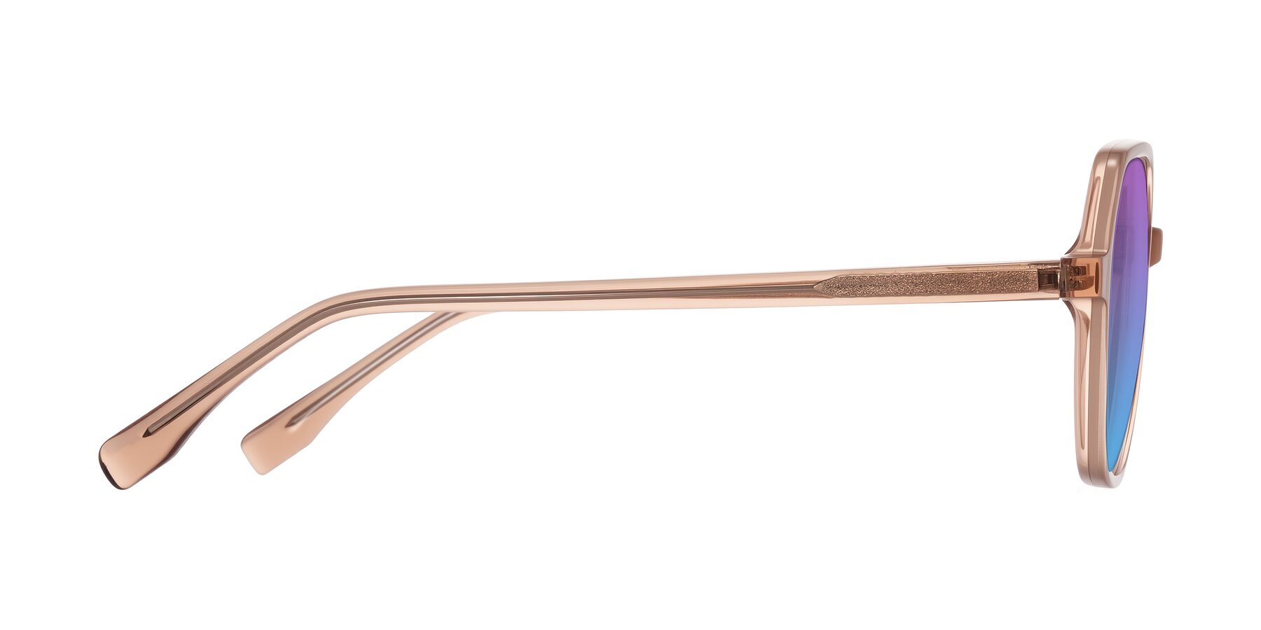 Side of Avenite in Light Brown with Purple / Blue Gradient Lenses