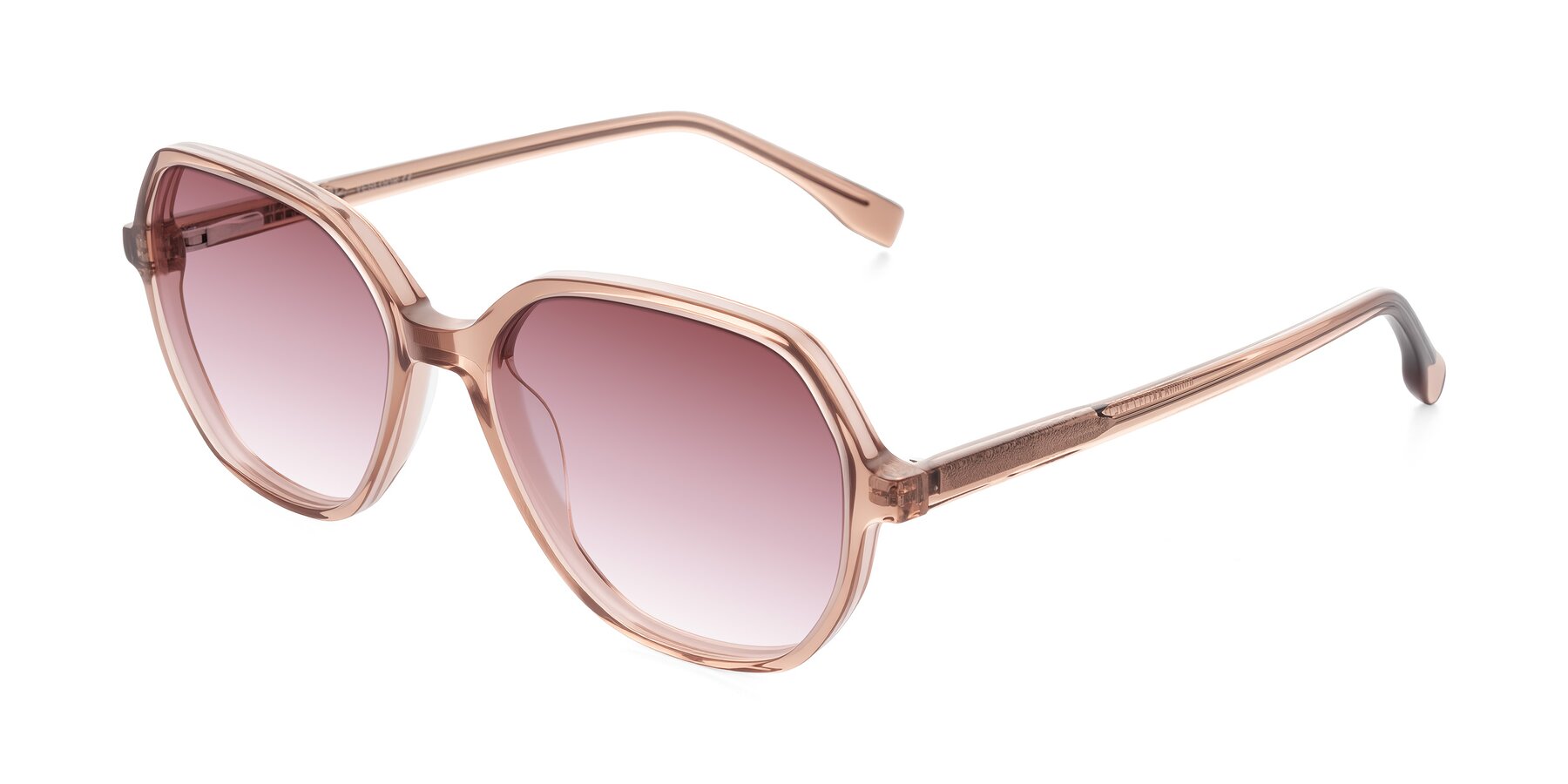 Angle of Avenite in Light Brown with Garnet Gradient Lenses
