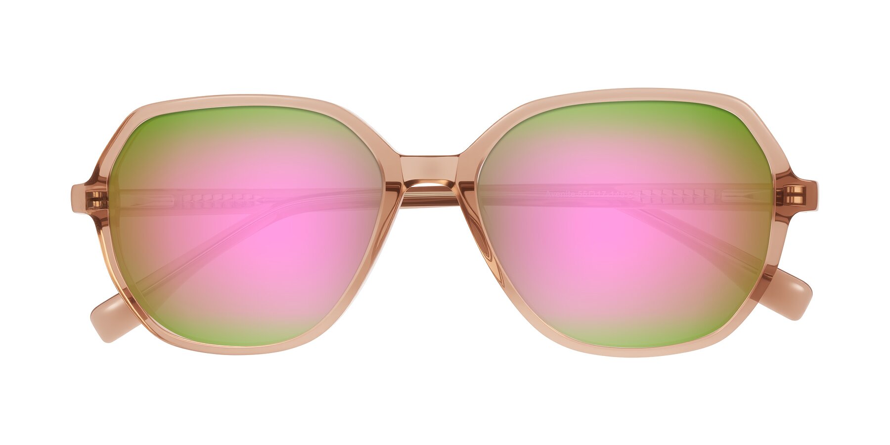 Folded Front of Avenite in Light Brown with Pink Mirrored Lenses