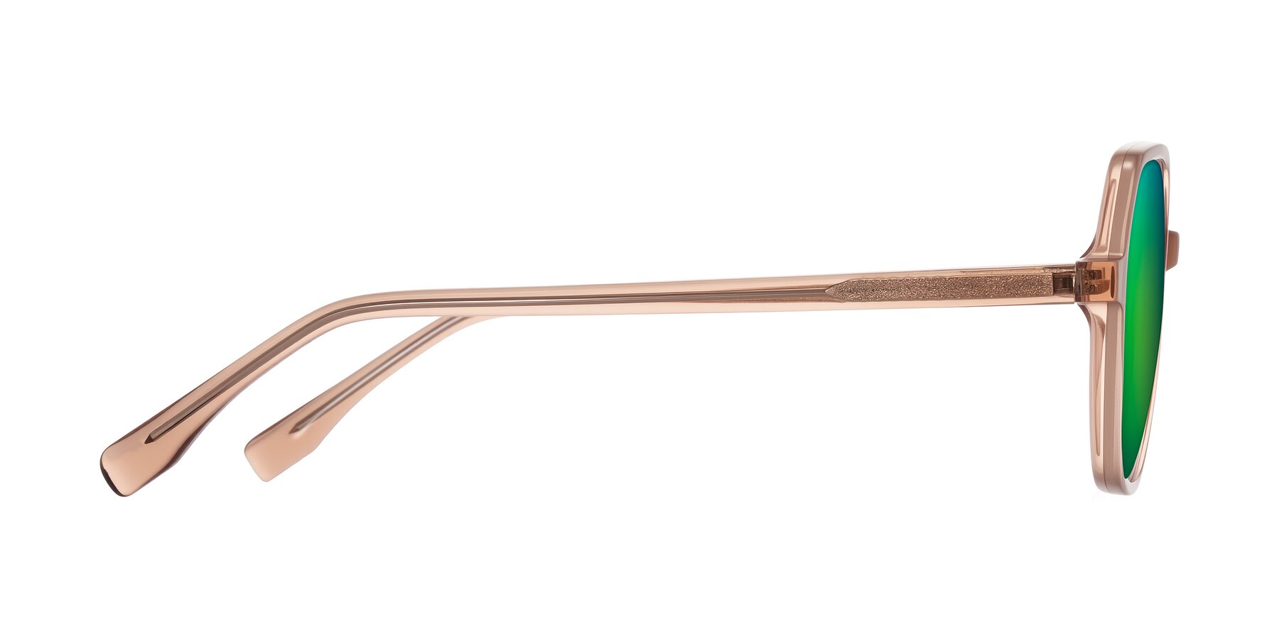 Side of Avenite in Light Brown with Green Mirrored Lenses