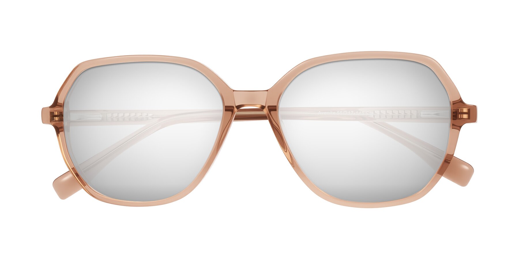 Folded Front of Avenite in Light Brown with Silver Mirrored Lenses
