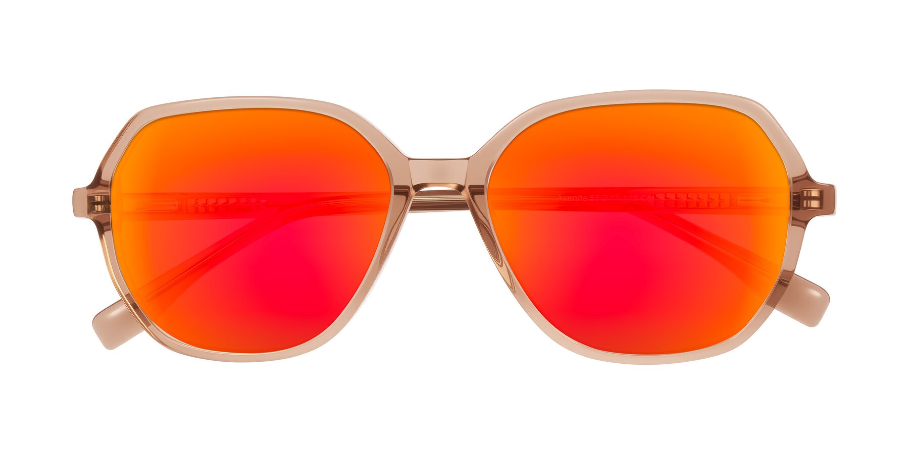 Folded Front of Avenite in Light Brown with Red Gold Mirrored Lenses