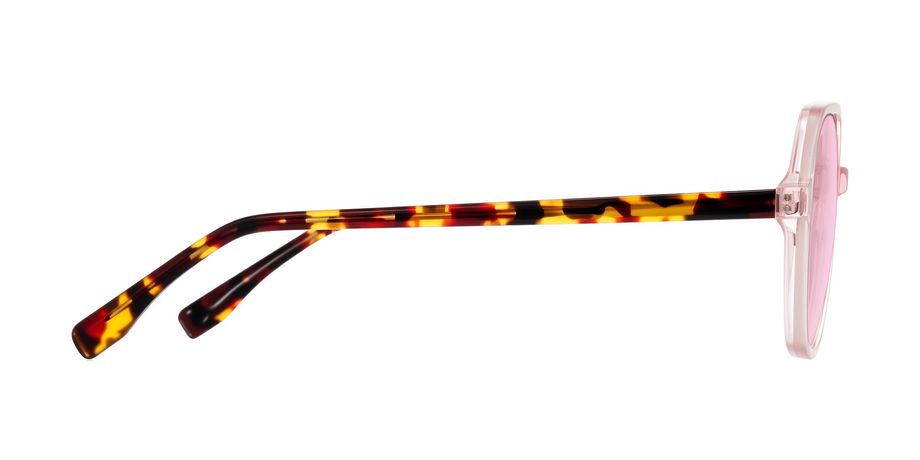 Side of Avenite in Pink/Tortoise with Light Pink Tinted Lenses