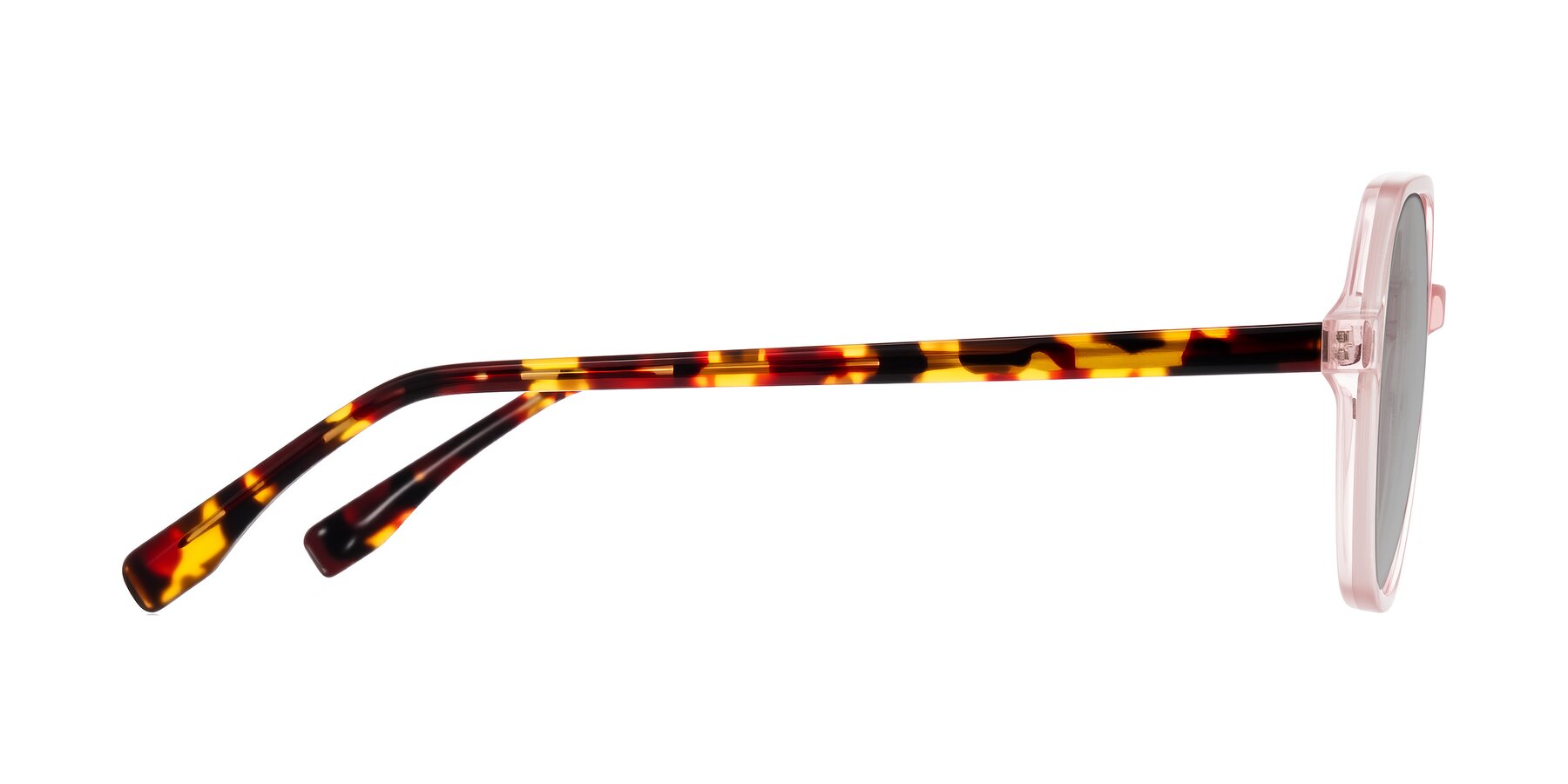 Side of Avenite in Pink/Tortoise with Light Gray Tinted Lenses