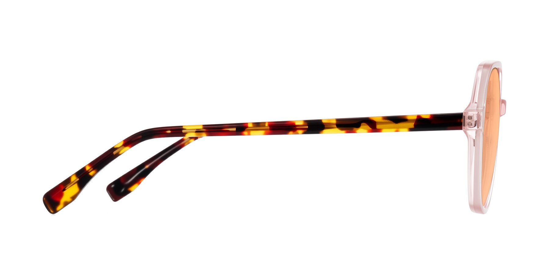Side of Avenite in Pink/Tortoise with Light Orange Tinted Lenses