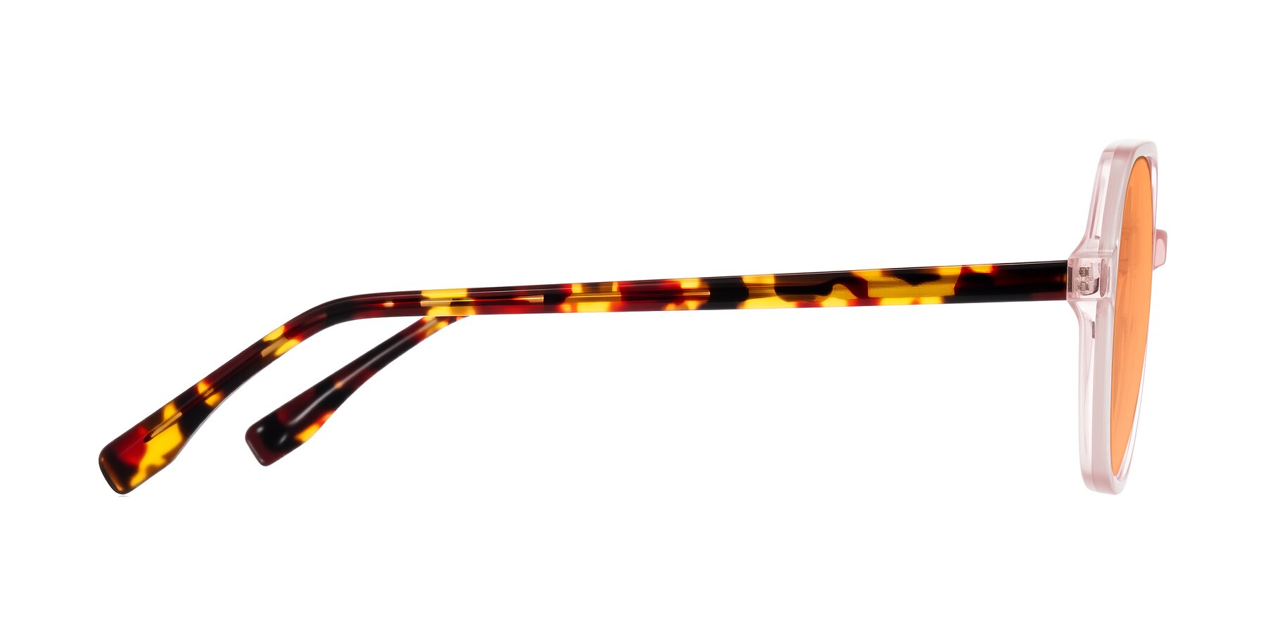 Side of Avenite in Pink/Tortoise with Medium Orange Tinted Lenses