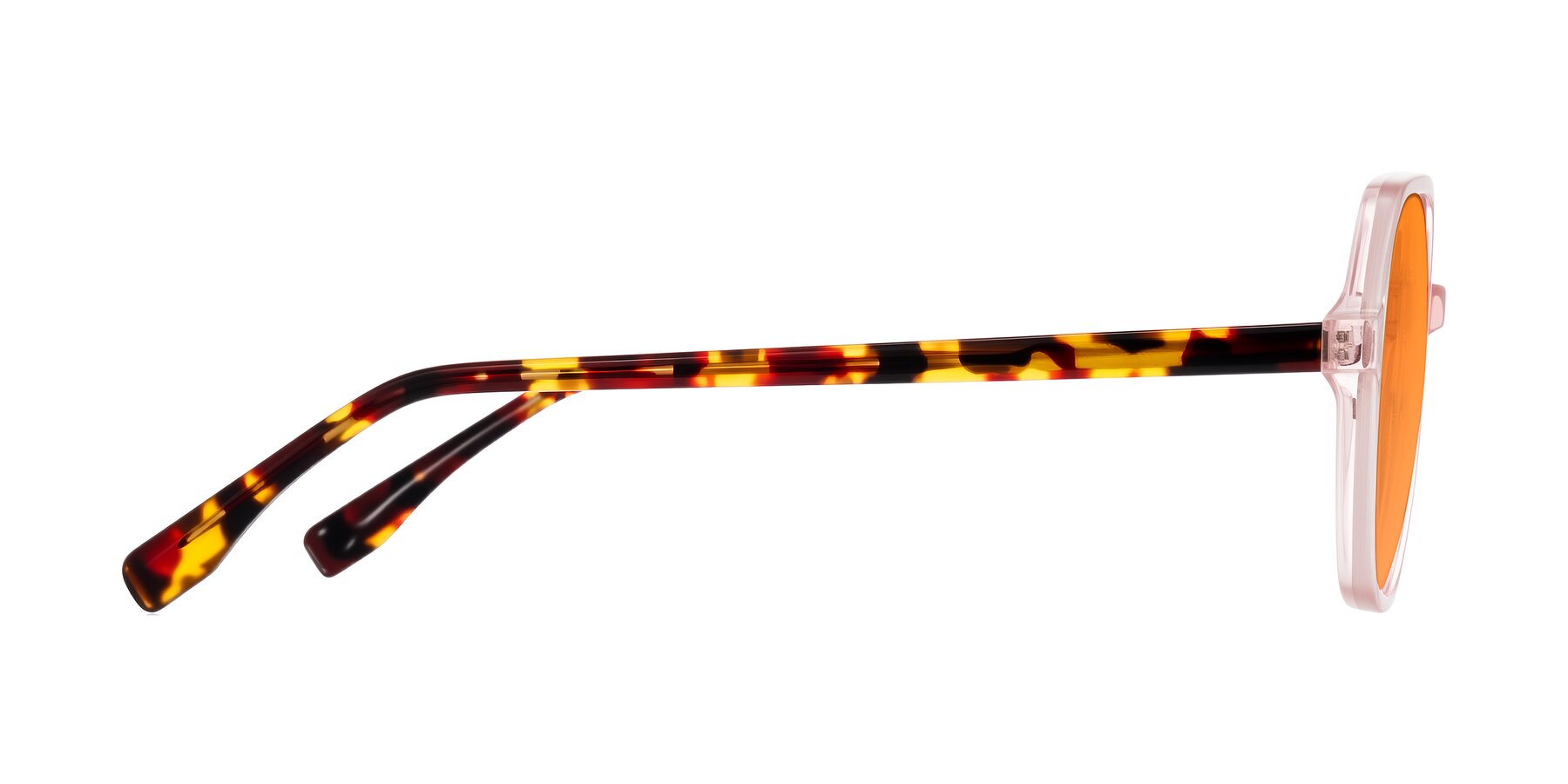 Side of Avenite in Pink/Tortoise with Orange Tinted Lenses