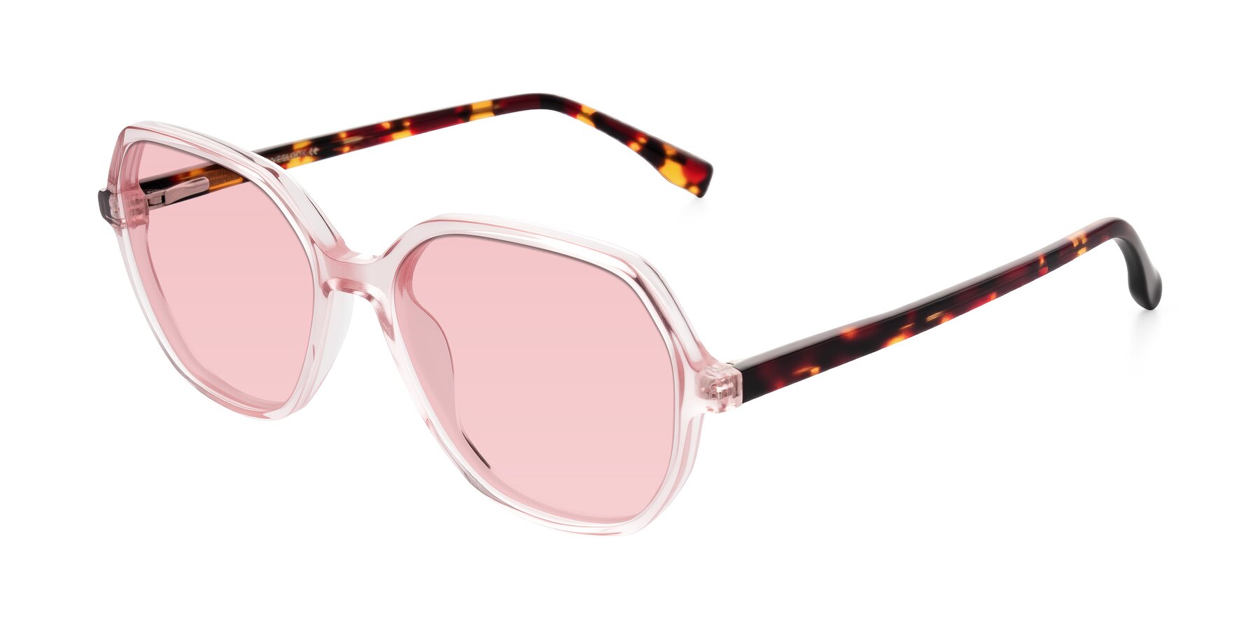 Angle of Avenite in Pink/Tortoise with Light Garnet Tinted Lenses