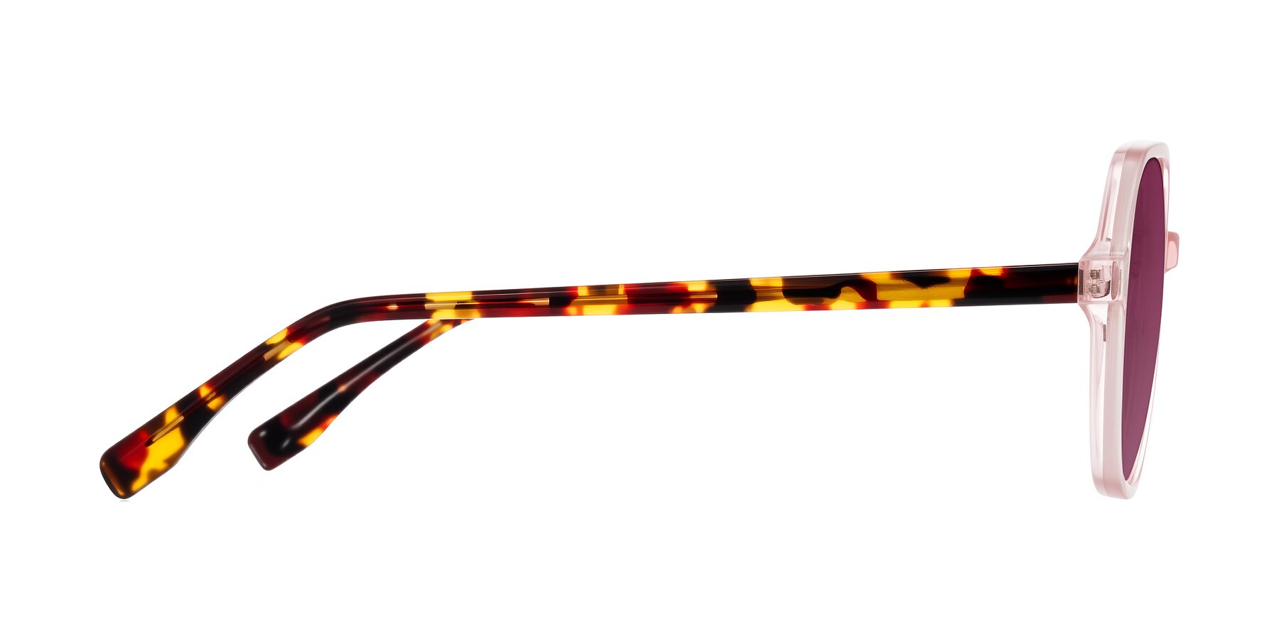 Side of Avenite in Pink/Tortoise with Wine Tinted Lenses