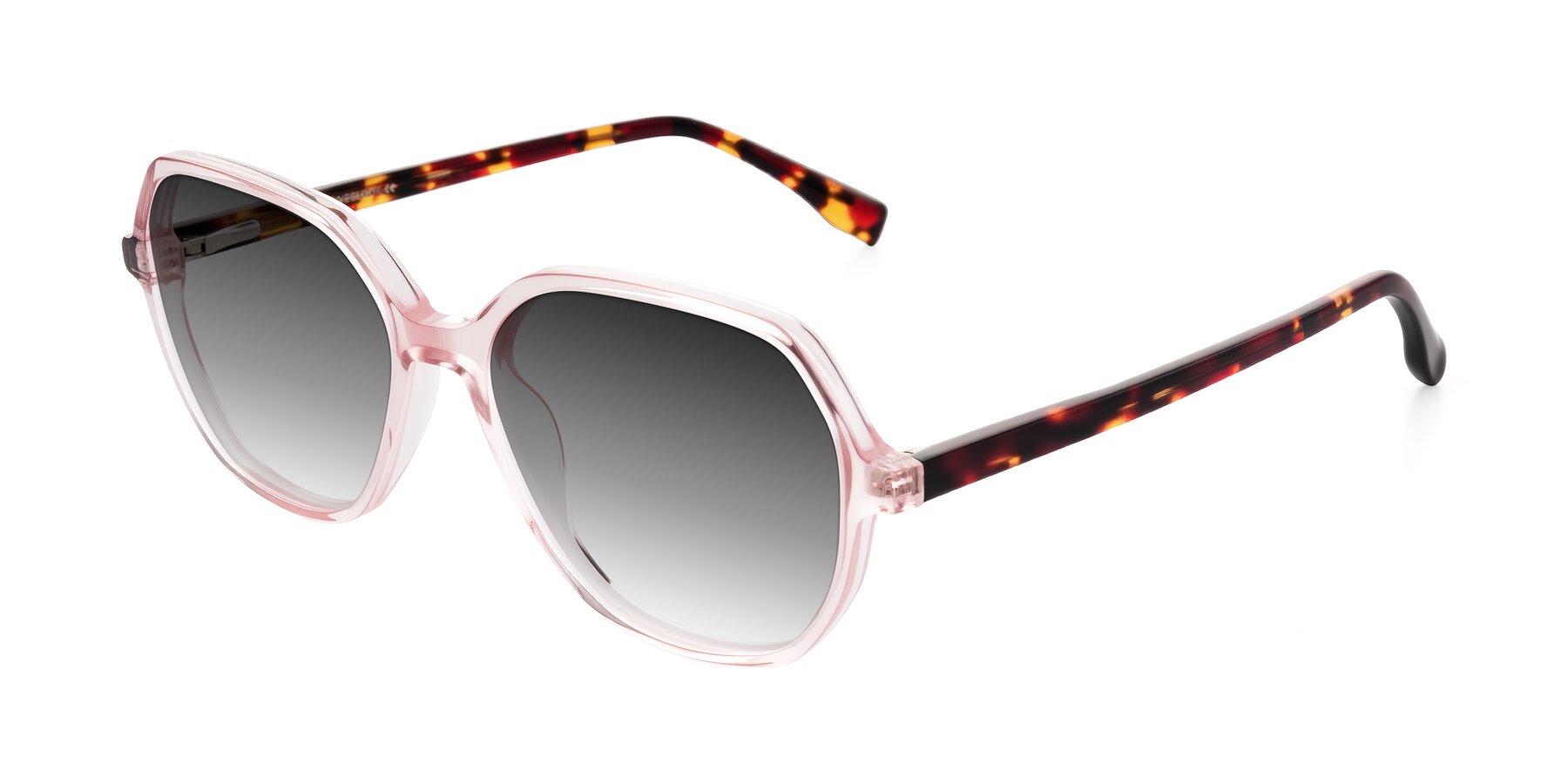 Angle of Avenite in Pink/Tortoise with Gray Gradient Lenses