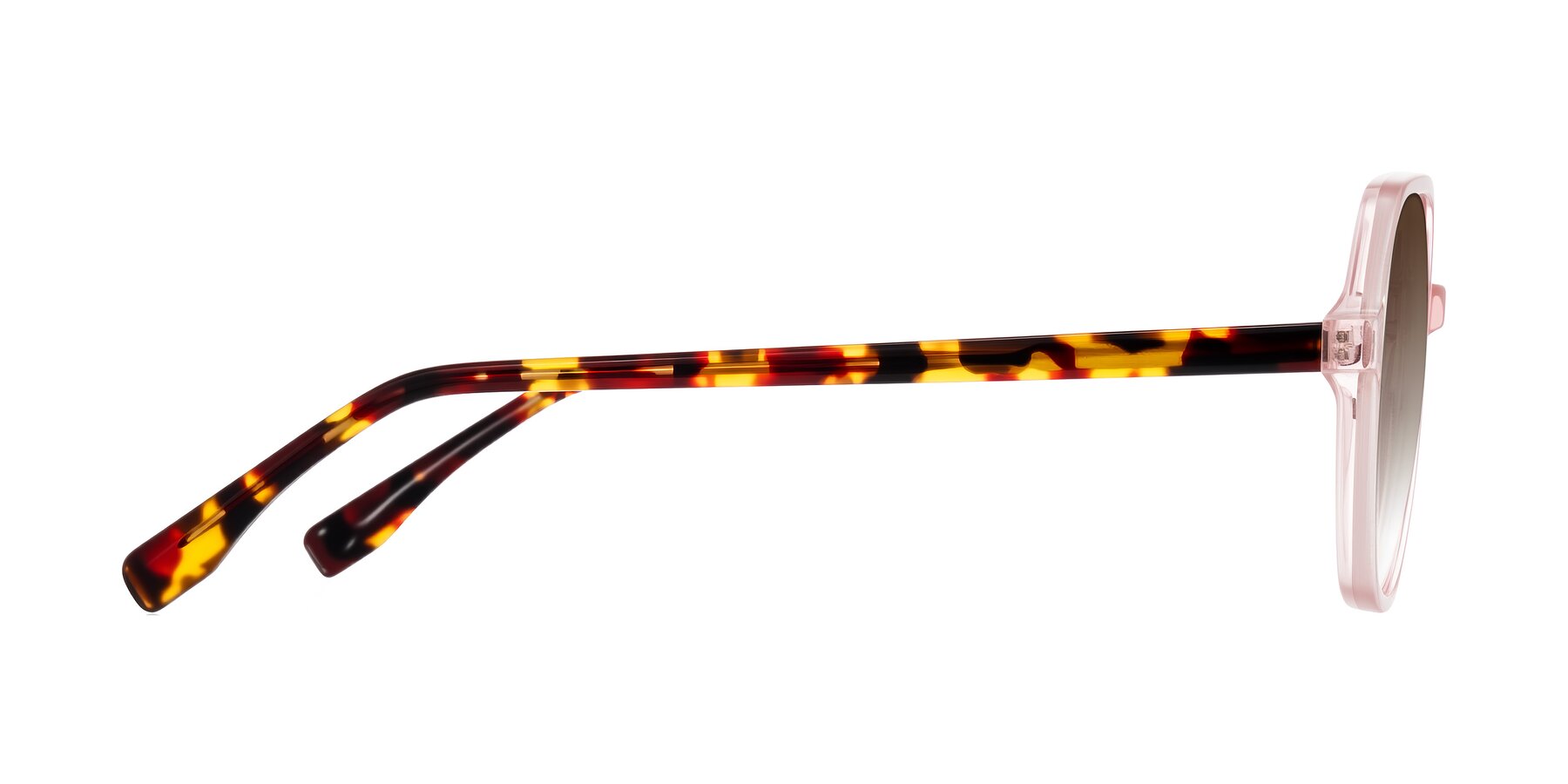 Side of Avenite in Pink/Tortoise with Brown Gradient Lenses