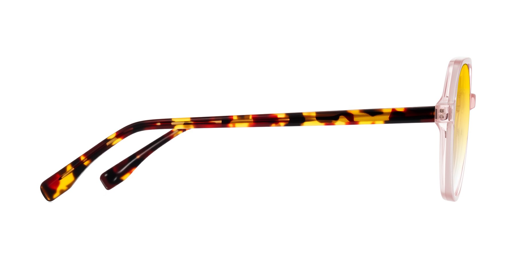 Side of Avenite in Pink/Tortoise with Yellow Gradient Lenses