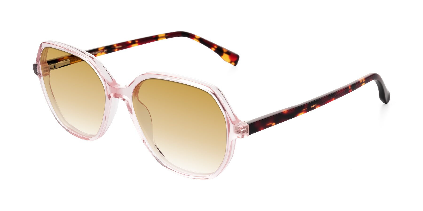 Angle of Avenite in Pink/Tortoise with Champagne Gradient Lenses