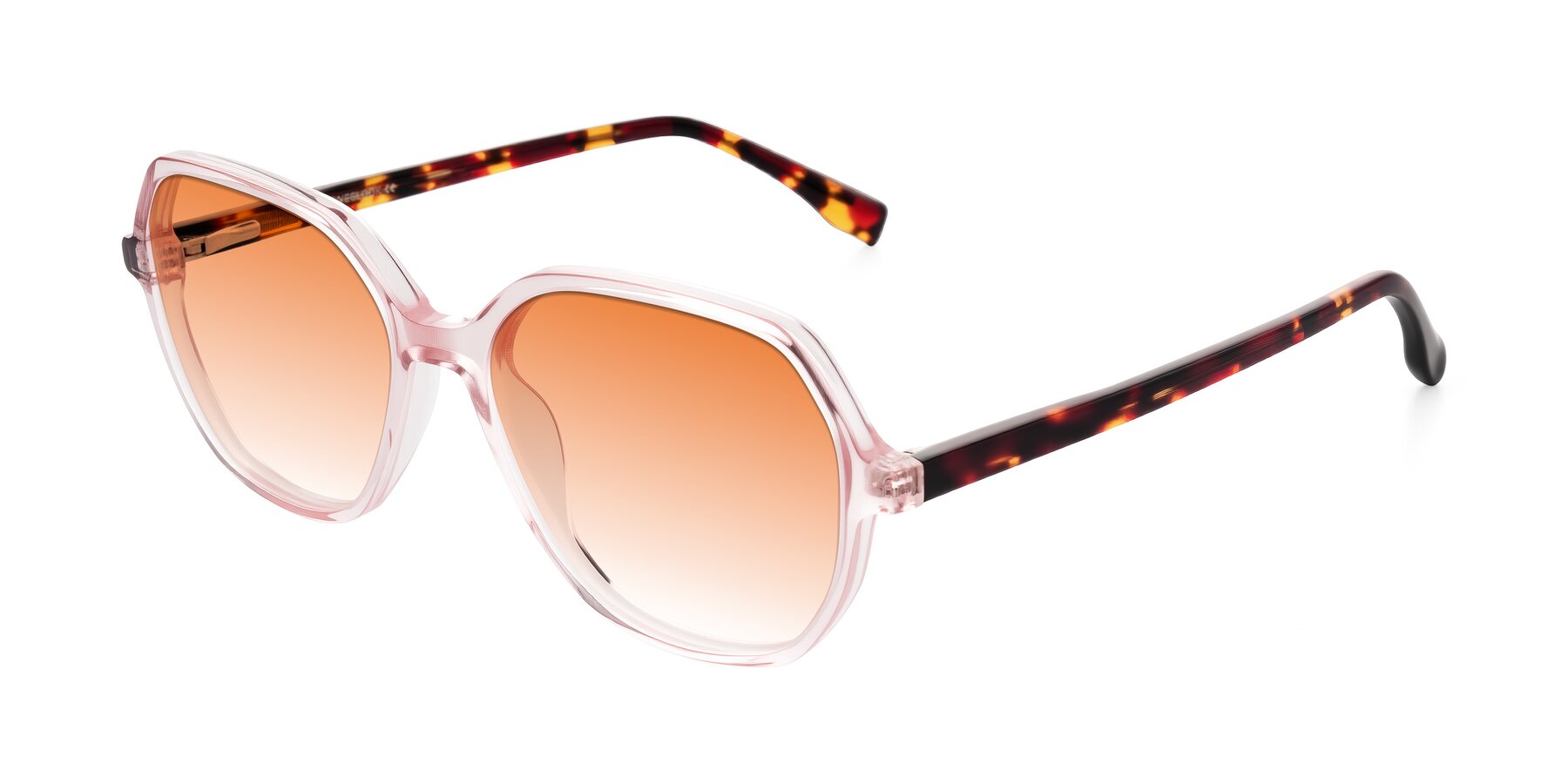 Angle of Avenite in Pink/Tortoise with Orange Gradient Lenses