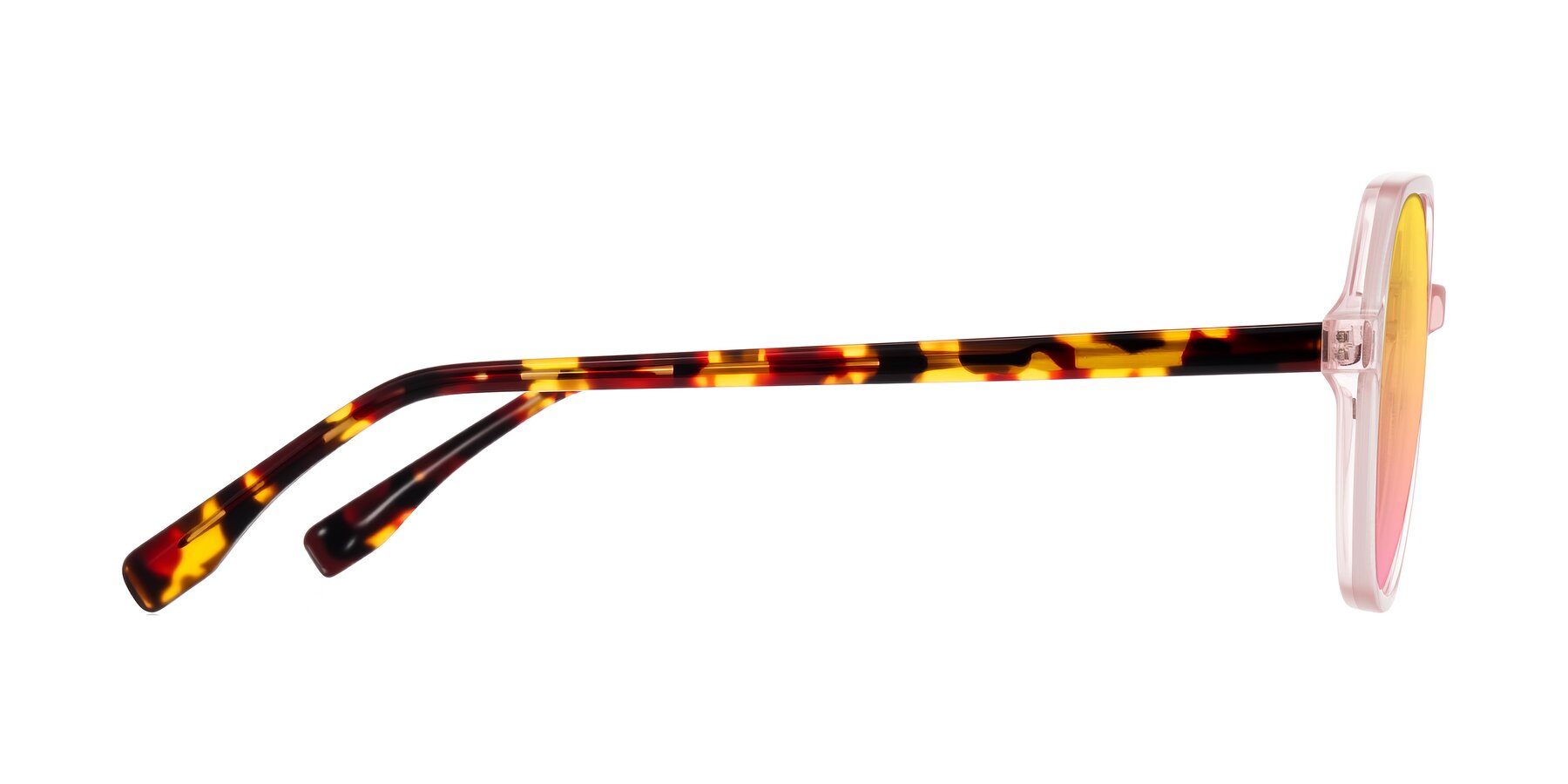 Side of Avenite in Pink/Tortoise with Yellow / Pink Gradient Lenses