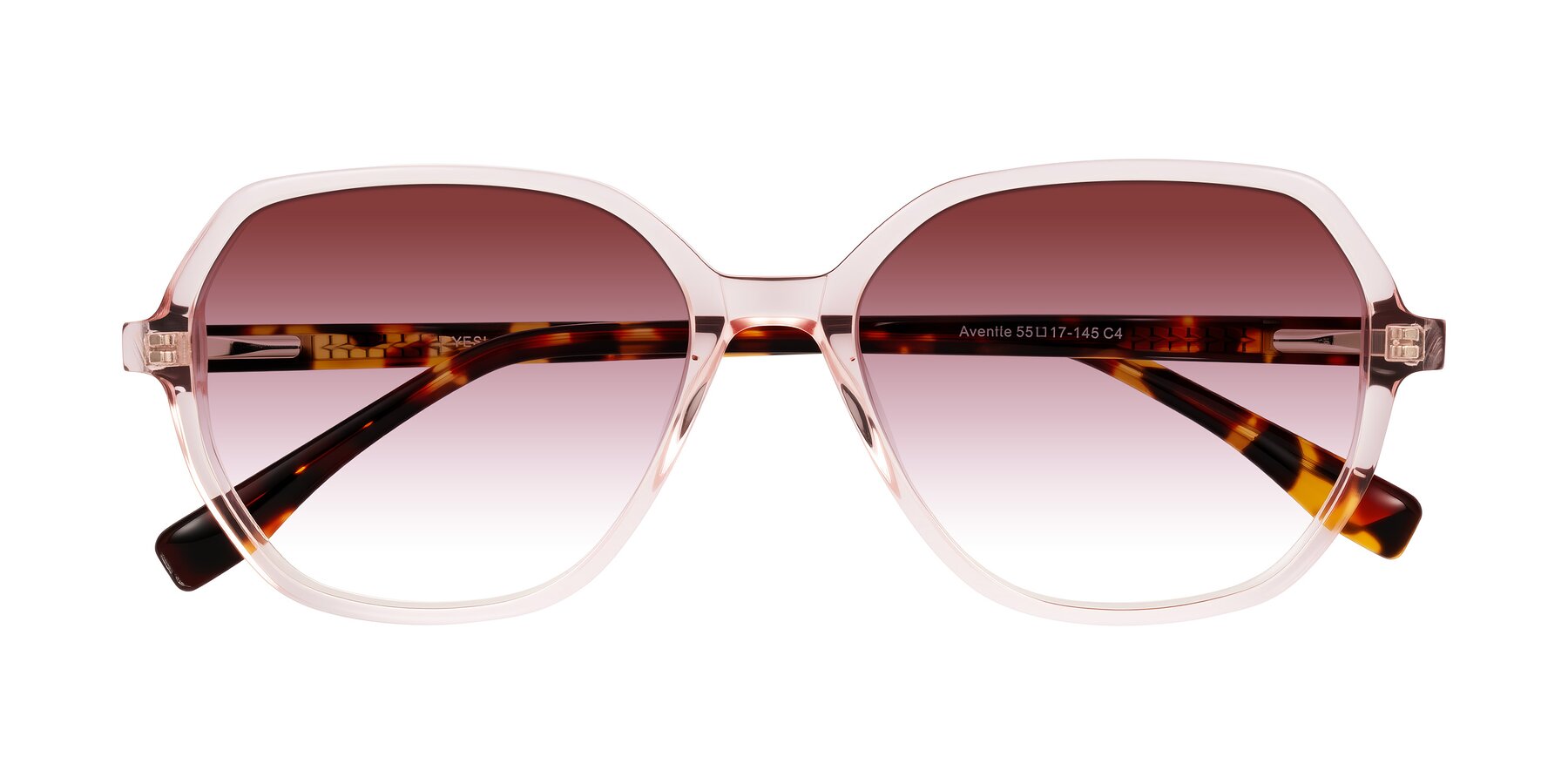Folded Front of Avenite in Pink/Tortoise with Garnet Gradient Lenses