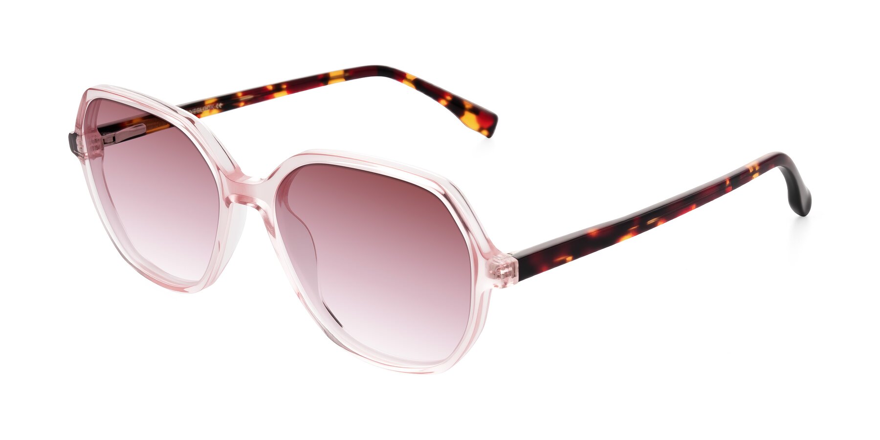 Angle of Avenite in Pink/Tortoise with Garnet Gradient Lenses