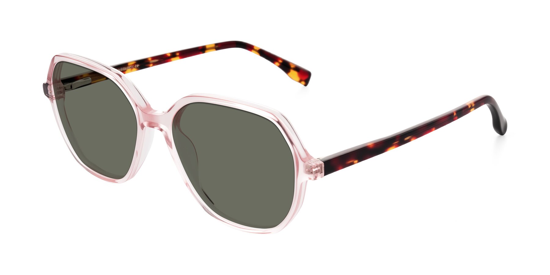 Angle of Avenite in Pink/Tortoise with Gray Polarized Lenses