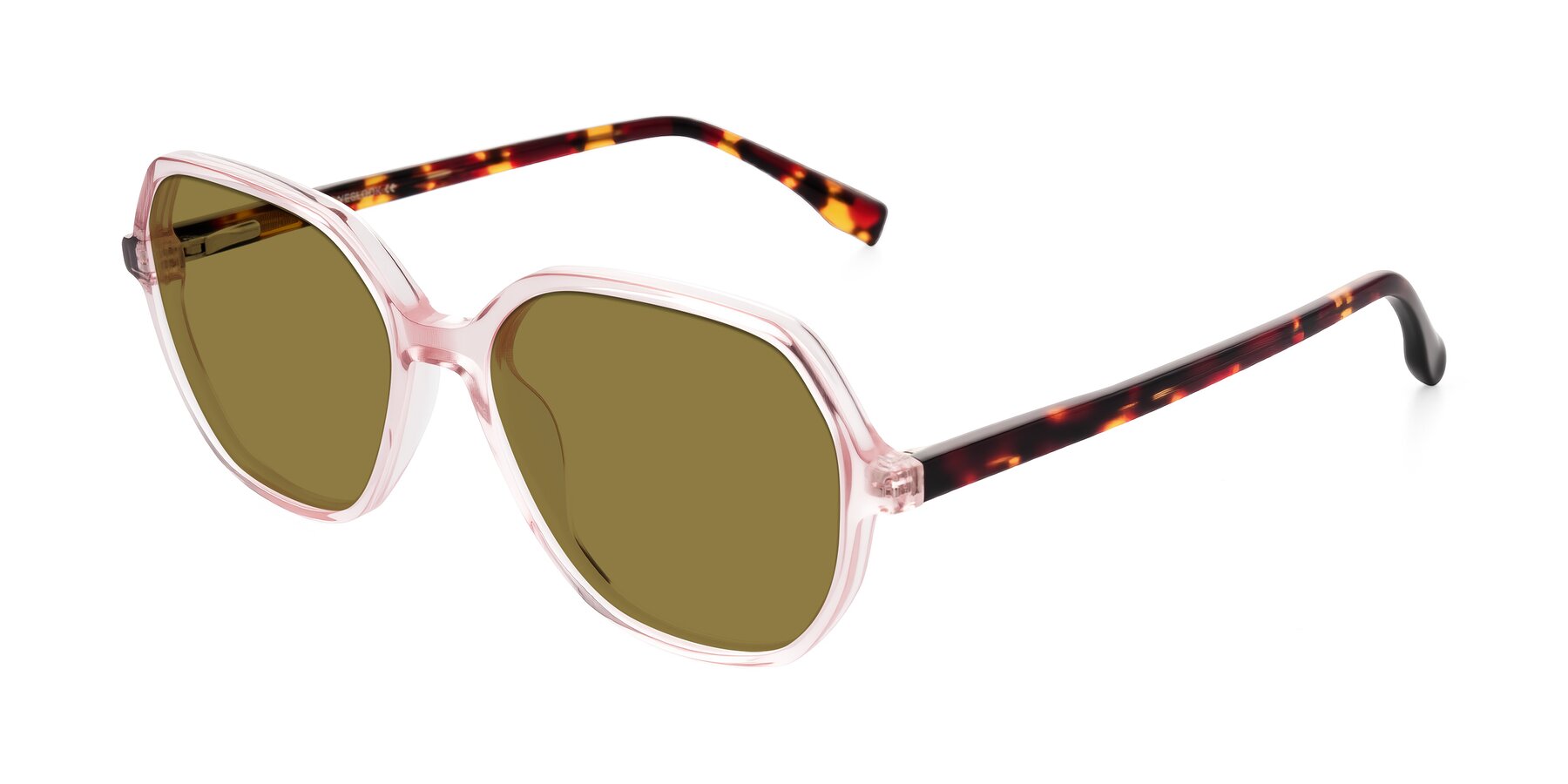 Angle of Avenite in Pink/Tortoise with Brown Polarized Lenses
