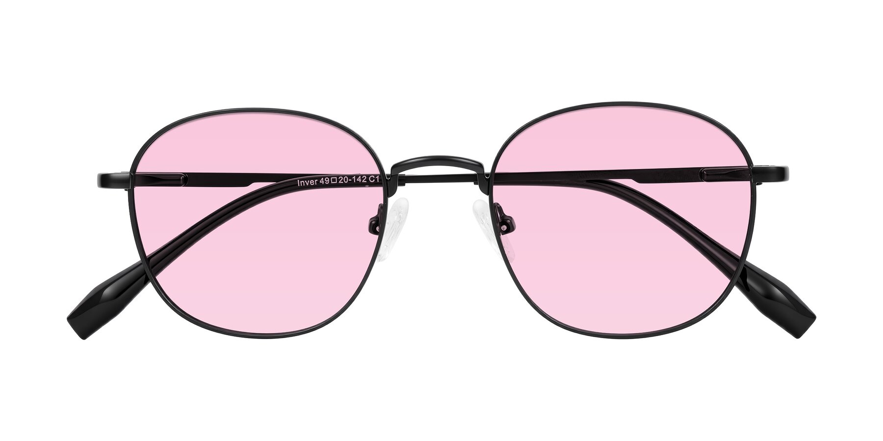 Folded Front of Inver in Black with Light Pink Tinted Lenses