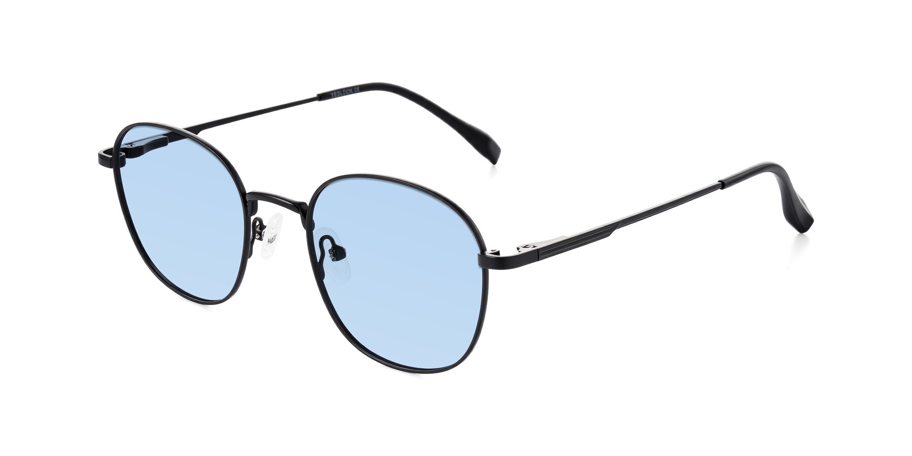 Angle of Inver in Black with Light Blue Tinted Lenses