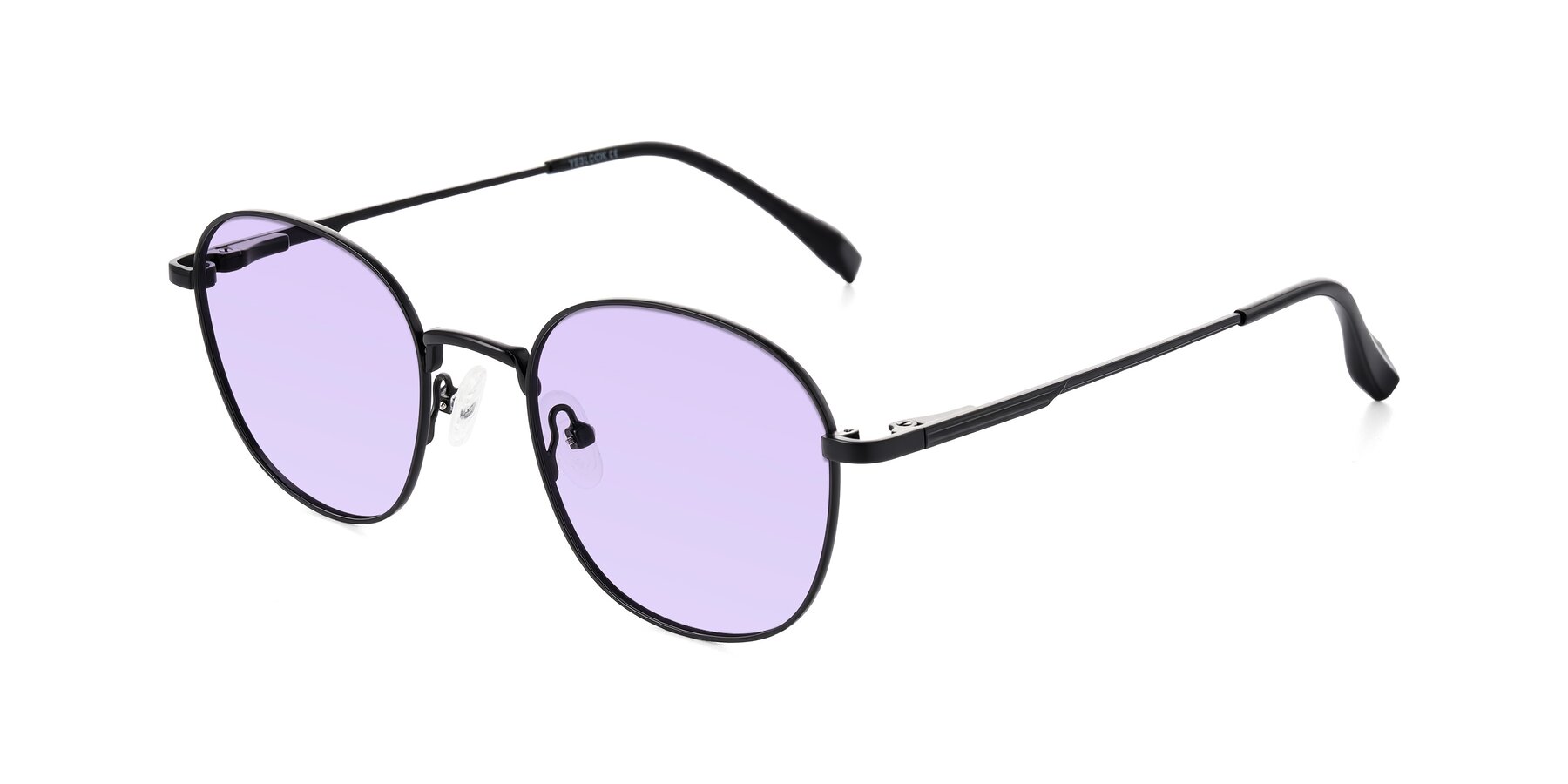 Angle of Inver in Black with Light Purple Tinted Lenses