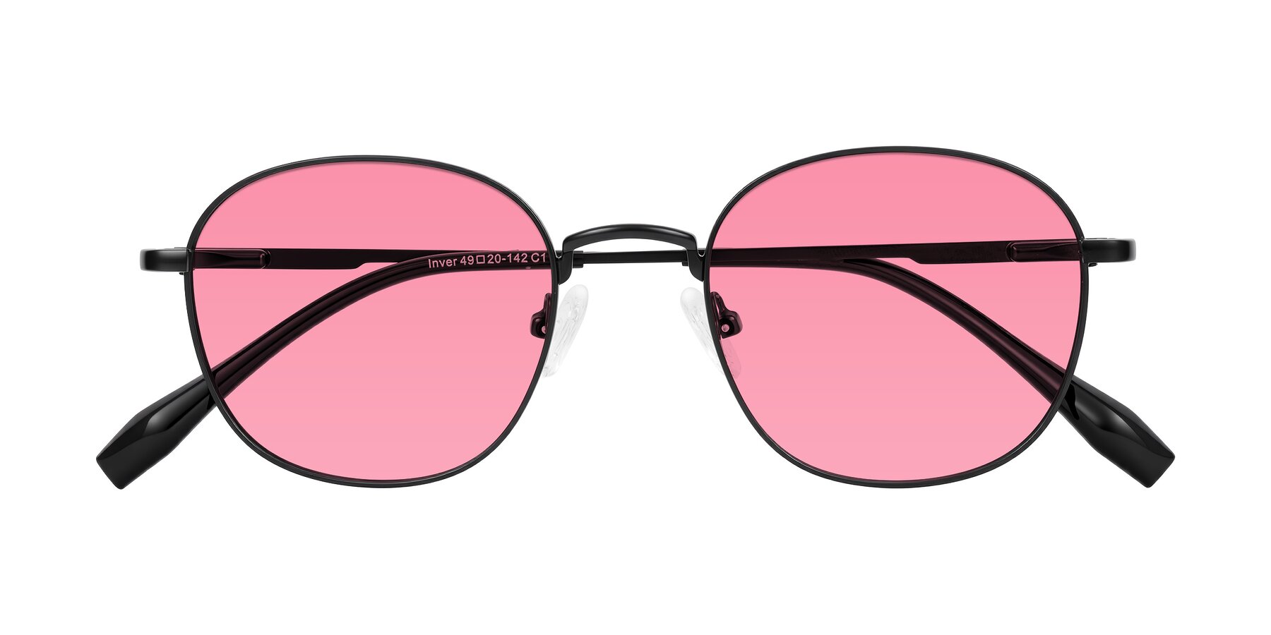 Folded Front of Inver in Black with Pink Tinted Lenses