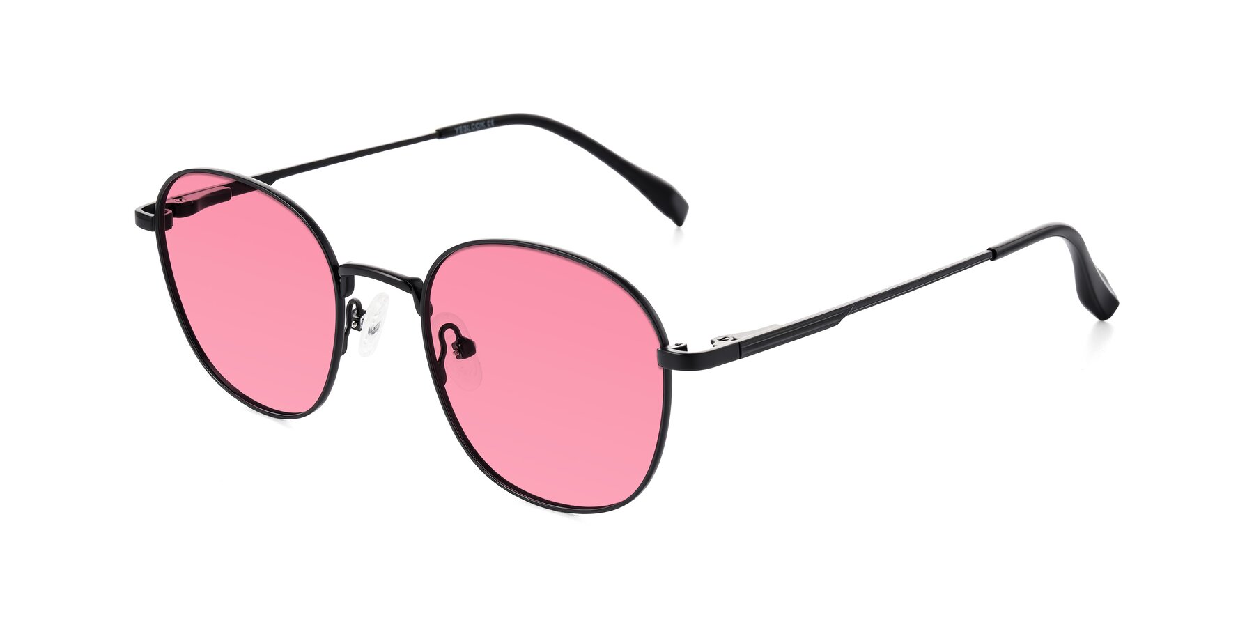 Angle of Inver in Black with Pink Tinted Lenses