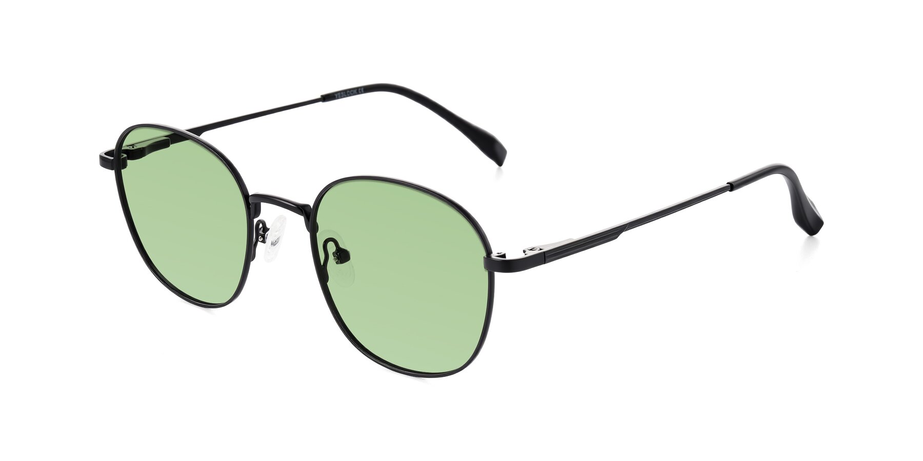 Angle of Inver in Black with Medium Green Tinted Lenses