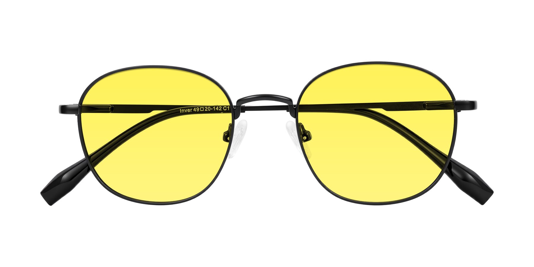 Folded Front of Inver in Black with Medium Yellow Tinted Lenses