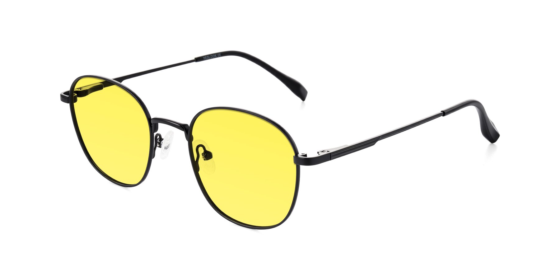 Angle of Inver in Black with Medium Yellow Tinted Lenses