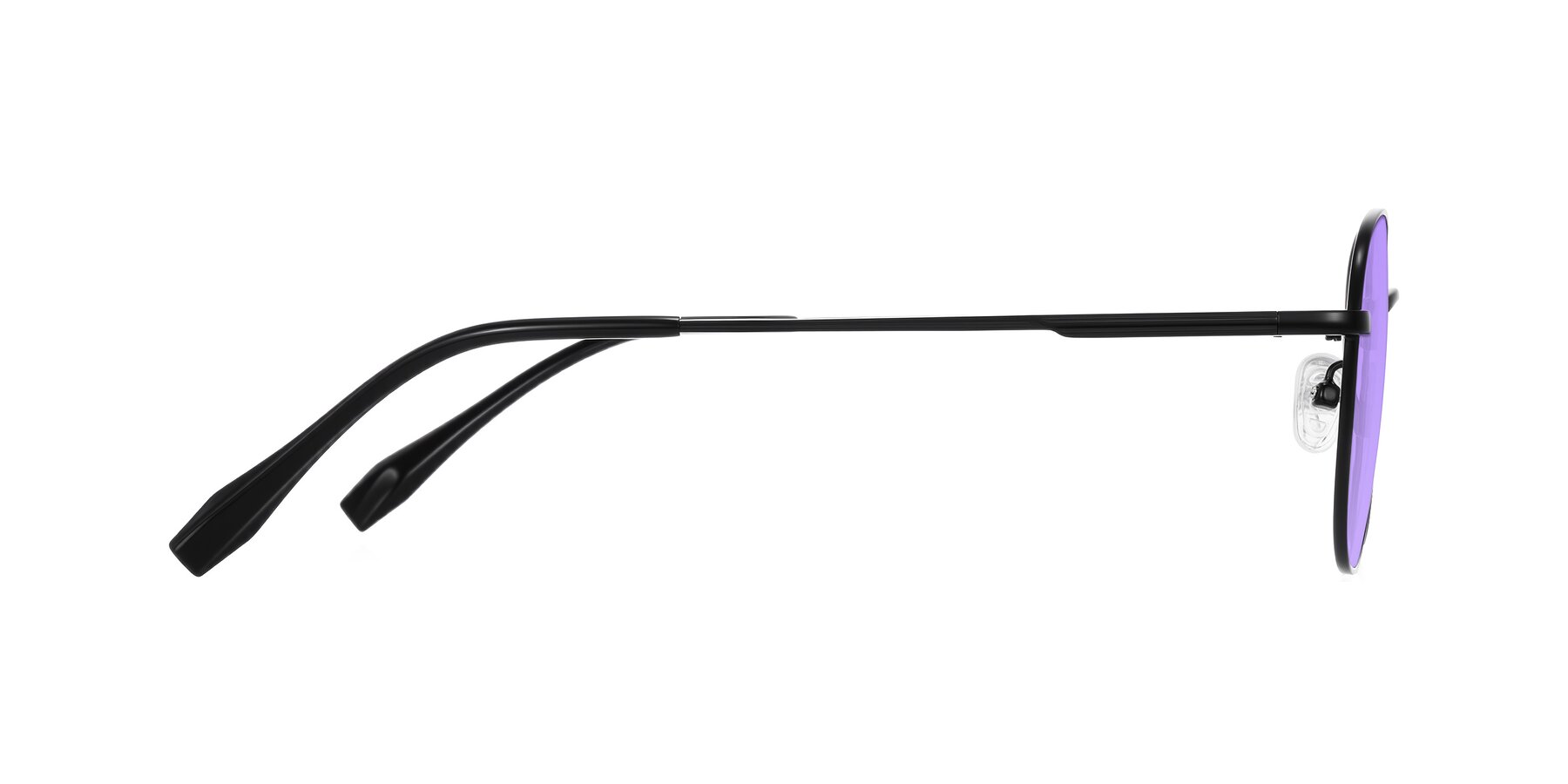 Side of Inver in Black with Medium Purple Tinted Lenses